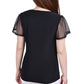 NY Collection Women's Studded Top Black Size Large