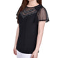 NY Collection Women's Studded Top Black Size Large