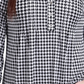 NY Collection Women's Knit Jacquard 3/4 Sleeve Roll Tab Pintuck Top Black Size Petite Medium