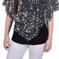 NY Collection Women's Sequin Front Poncho Top Gray Size Petite X-Large