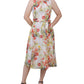 NY Collection Women's Sleeveless Chiffon Belted Dress Brown Size Petite Small