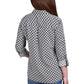 NY Collection Women's 3/4 Sleeve Roll Tab Notch Collar Blouse Gray Size Petite Medium