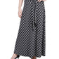 NY Collection Women's Maxi Skirt With Sash Waist Tie Gray Size Petite Large
