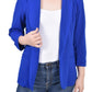 NY Collection Women's 3/4 Sleeve Scuba Crepe Jacket Blue Size Petite Small