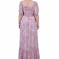 NY Collection Women's Short Sleeve Smocked Maxi Dress Pink Size Petite Medium