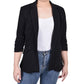 NY Collection Women's 3/4 Rouched Sleeve Crepe Jacket Black Size X-Large