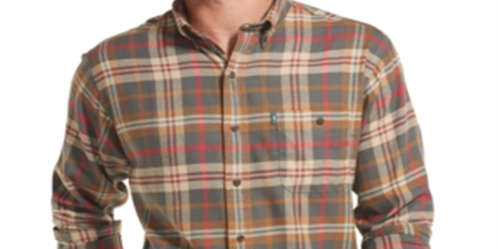 G.H. Bass & Co. Men's Fireside Classic Fit Plaid Flannel Shirt Gray Size Medium