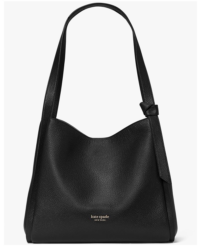 Kate Spade Women's Knott Large Leather Shoulder Bag Black Size Regular