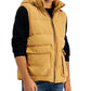 Sean John Men's Corduroy Hooded Utility Puffer Vest Brown Size X-Large