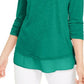 Style & Co Women's Green Chiffon Hem Top Size PM