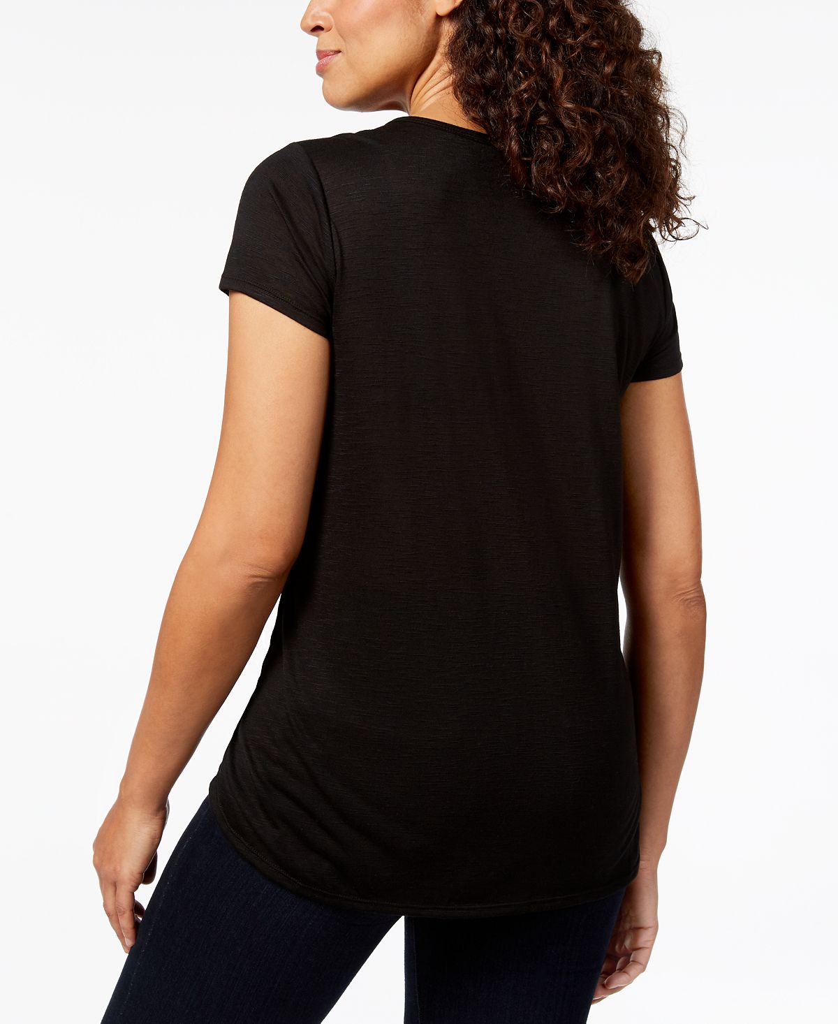 Style & Co Women's Graphic T-Shirt Black Size Small