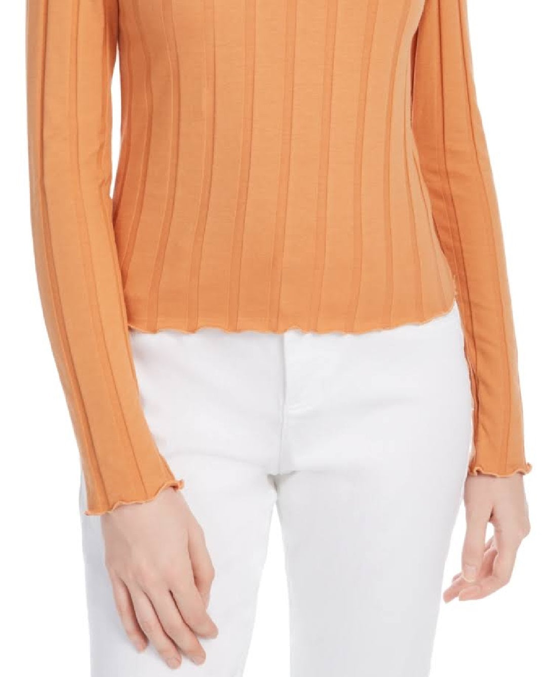 Kit + Sky Women's Long Sleeve Top Orange Size Medium