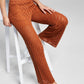 And Now This Women's Crochet Flare Leg Pants Brown Size Small