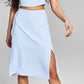 And Now This Women's Side Slit MIDI Skirt Blue Size M