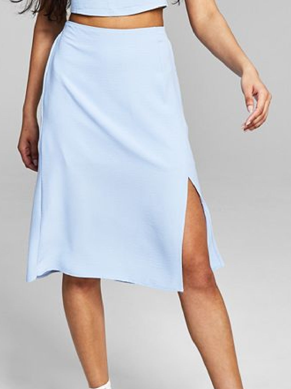 And Now This Women's Side Slit MIDI Skirt Blue Size M