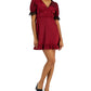 Kit & Sky Junior's Lace Trimmed V Neck Dress Pink Size X-Small
