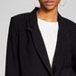 And Now This Women's One Button Textured Oversized Blazer Black Size Medium