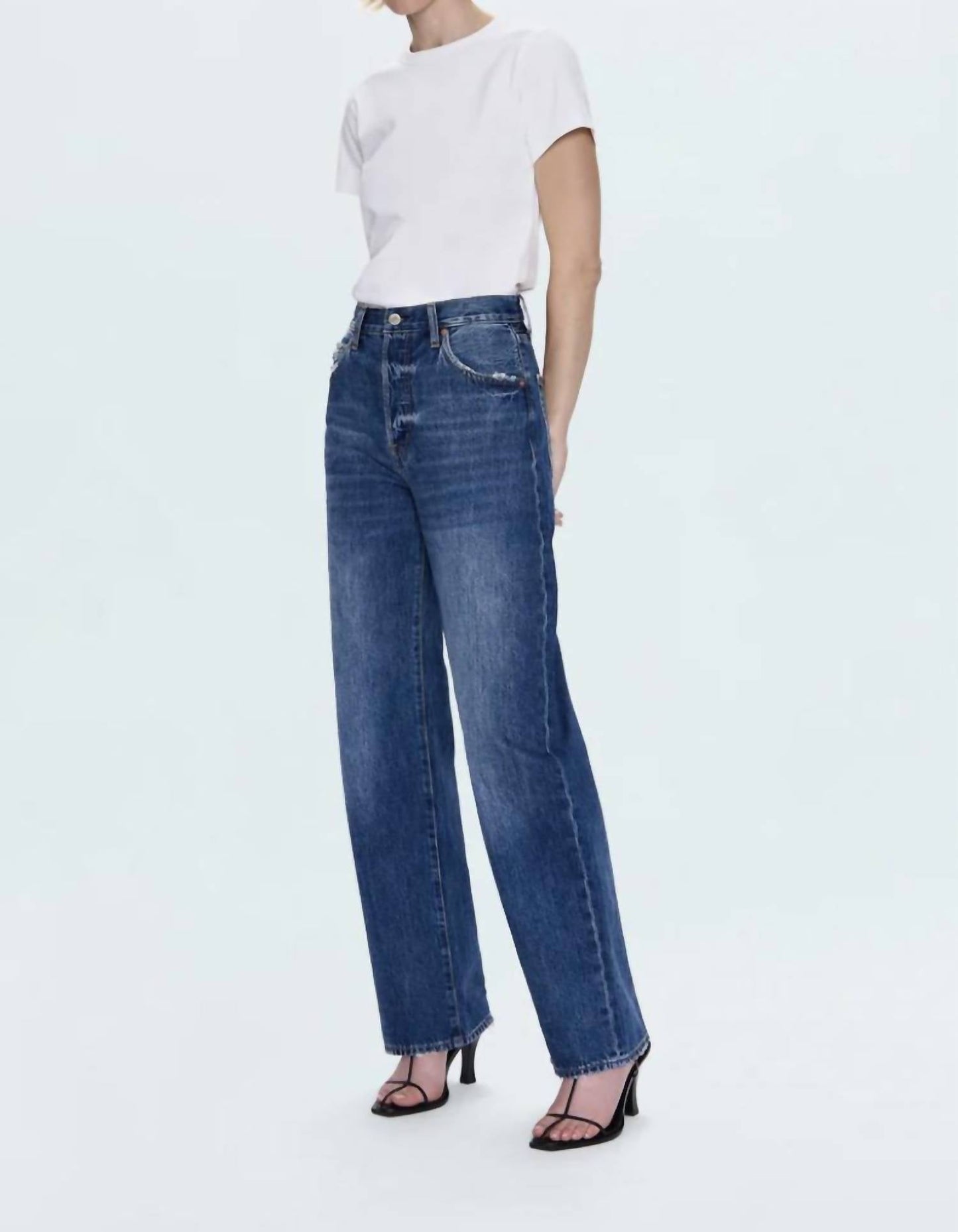Pistola - Tate High Rise Bowed Wide Leg Jean