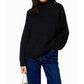 Topshop - Oversize Rib Knit Mock Neck Pullover Sweater