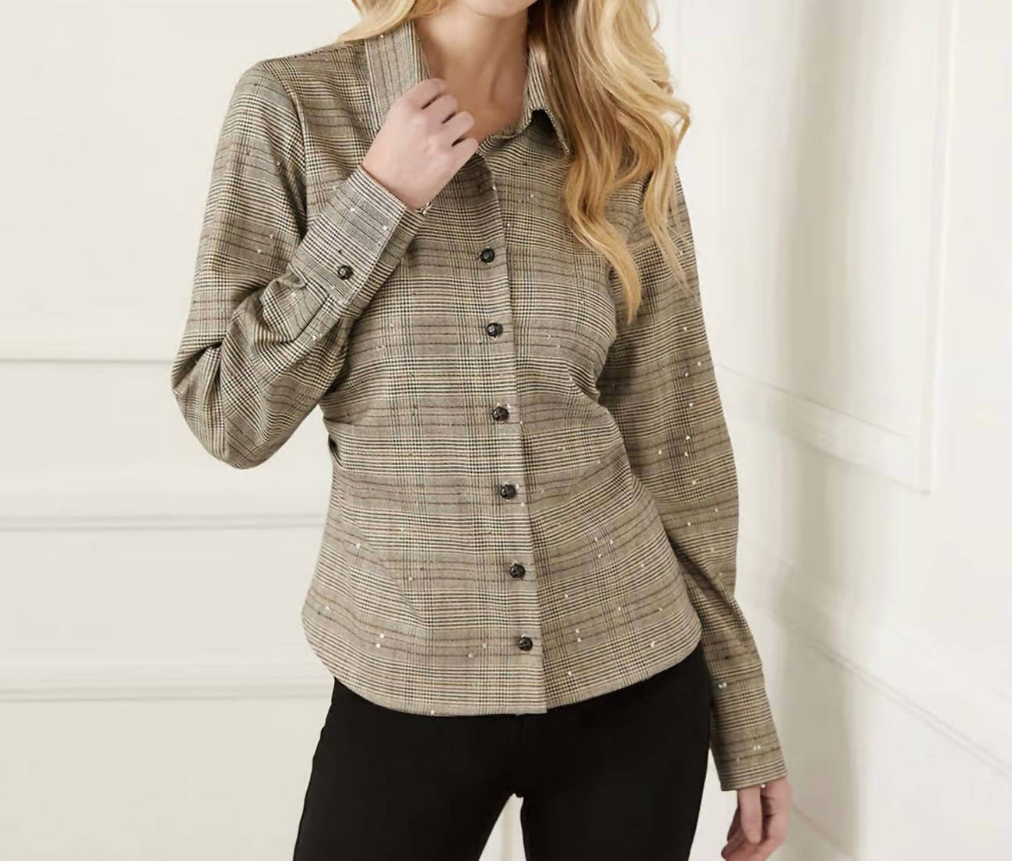Karen Kane - Sequin Side Pleat Shirt