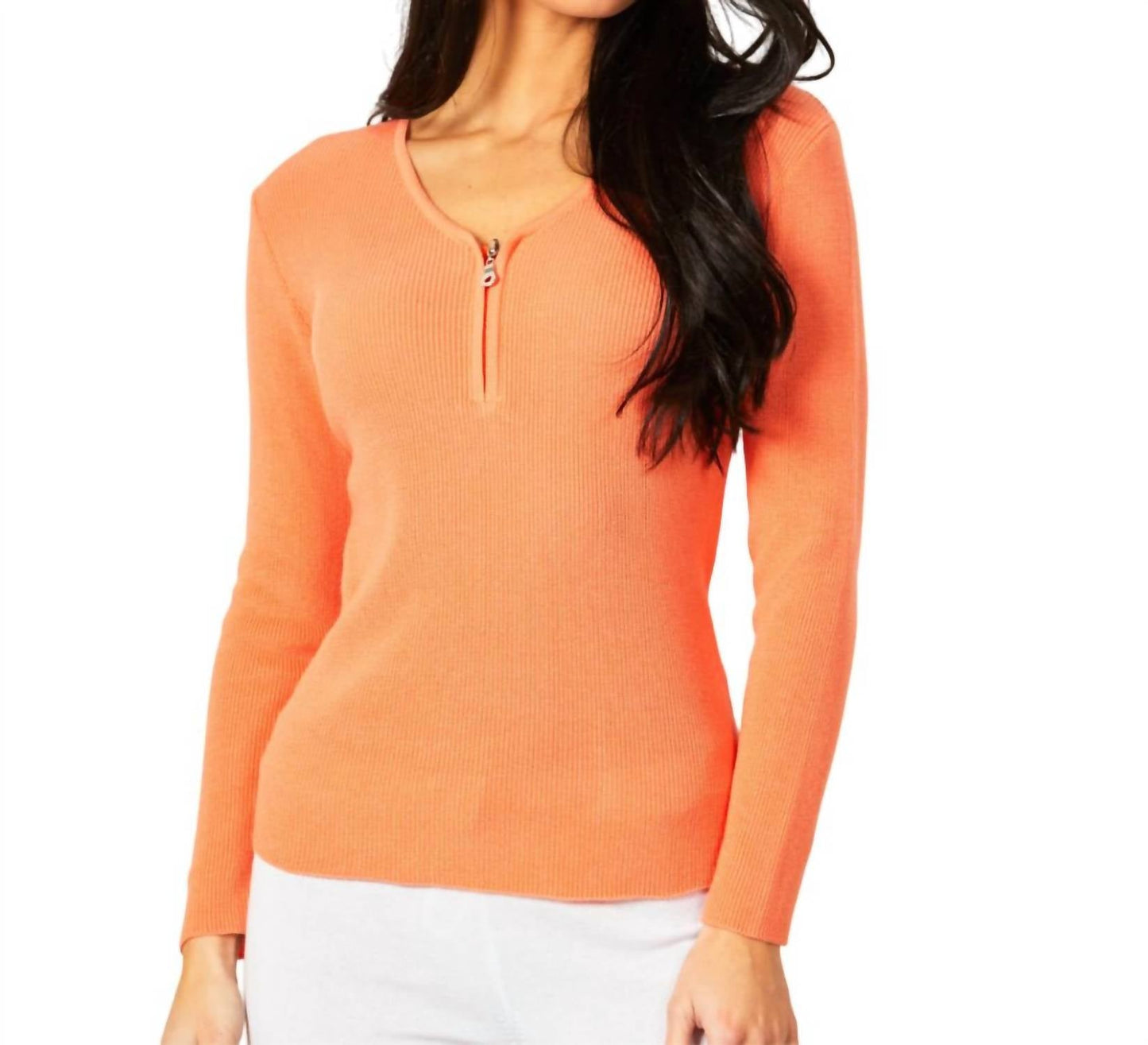 Angel Apparel - Zip V-Neck Top