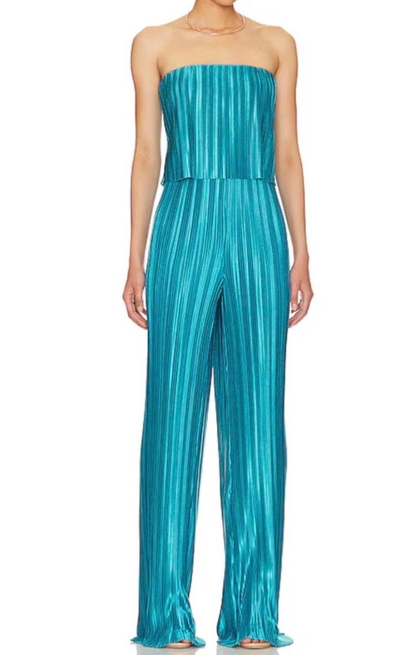 Amanda Uprichard - Collina Pleated Strapless Jumpsuit