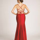 Fiesta Fashion - Satin Open Back High Slit Leg Evening Gown Maxi Dress