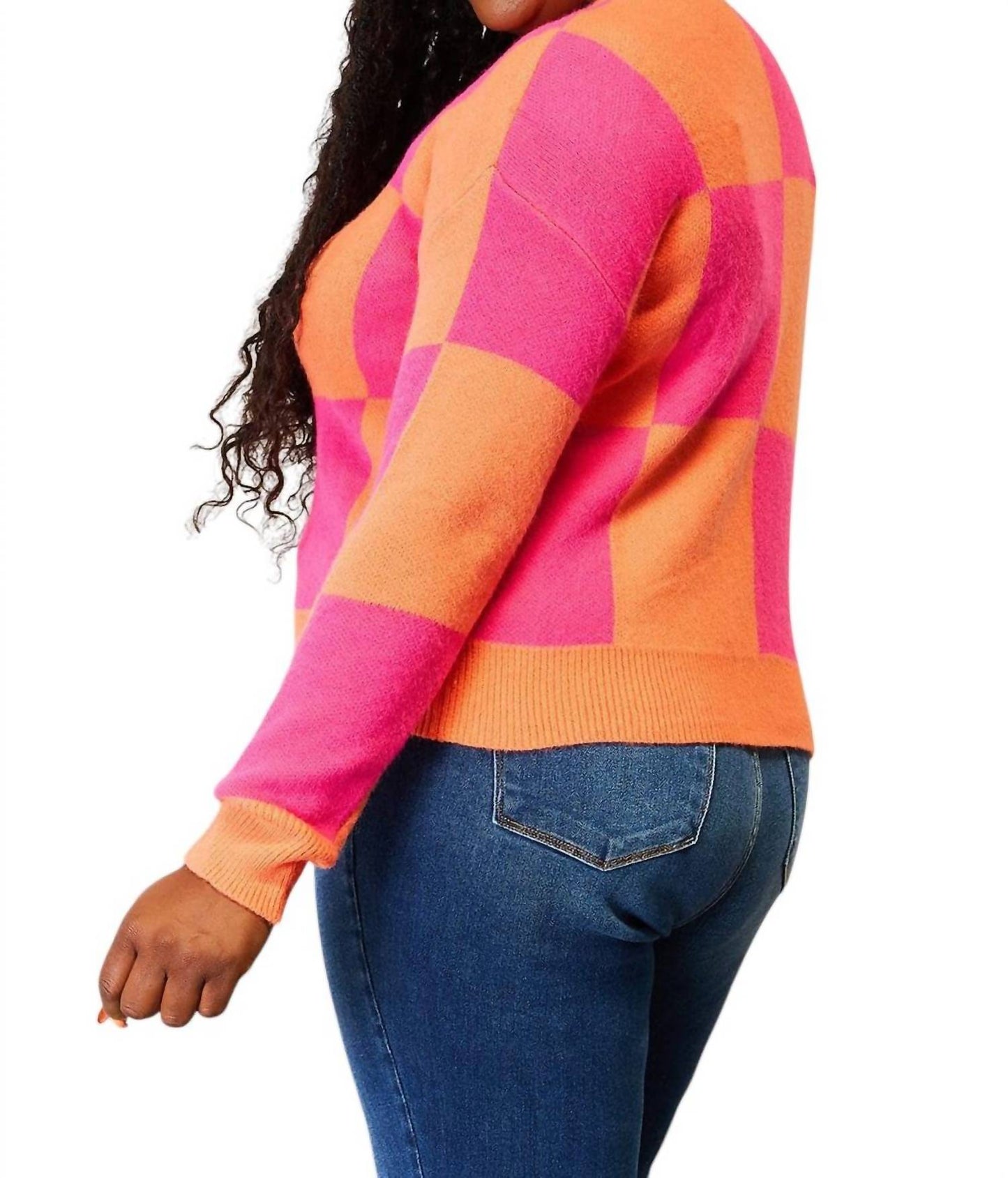 Double Take - Woven Right Checkered Cardigan