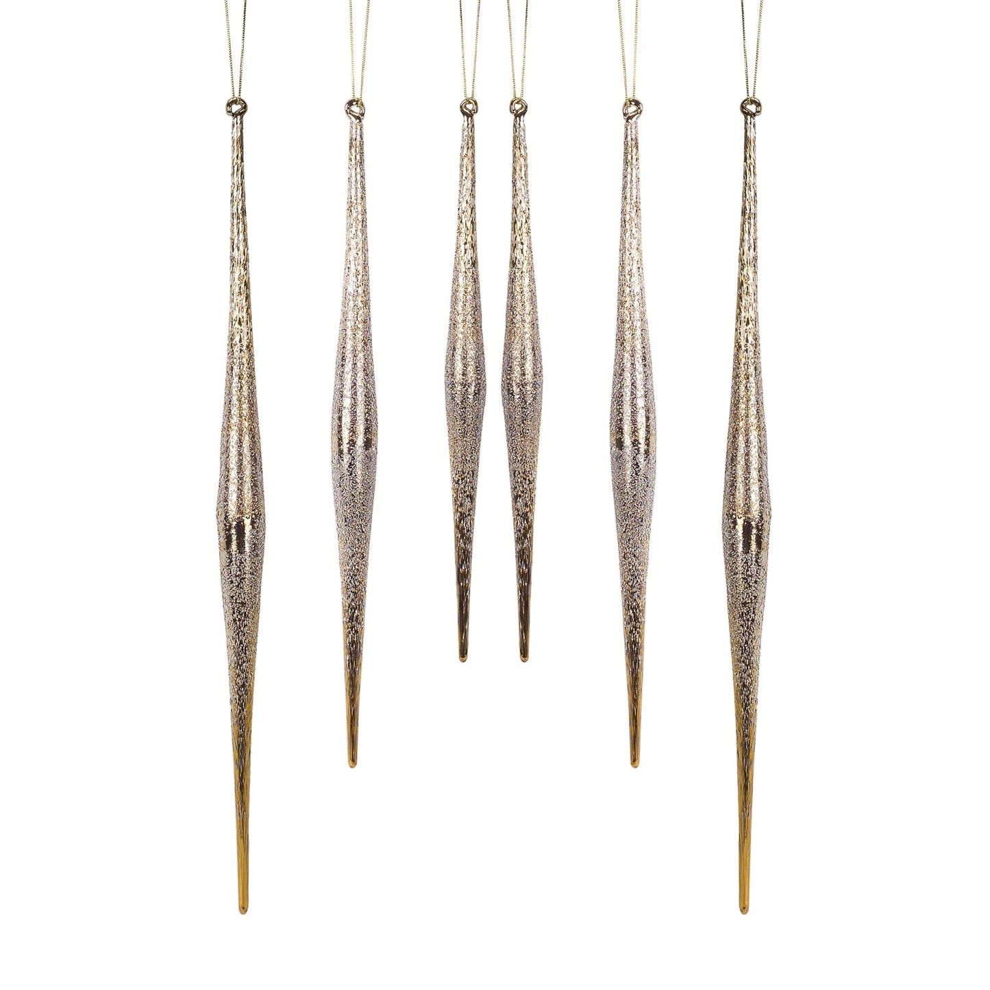 Gold and Silver Ombre Drop Ornament (Set of 6)