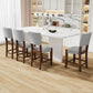 Set of 4 Mid-Century Modern Linen Upholstered Bar Stools
