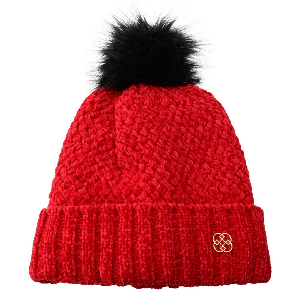 Daisy Fuentes Plush Lined Cross Hatch Cuffed Beanie