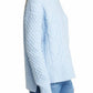 Nordstrom - Wool Blend Blue Mock Neck Cable Knit Oversized Sweater