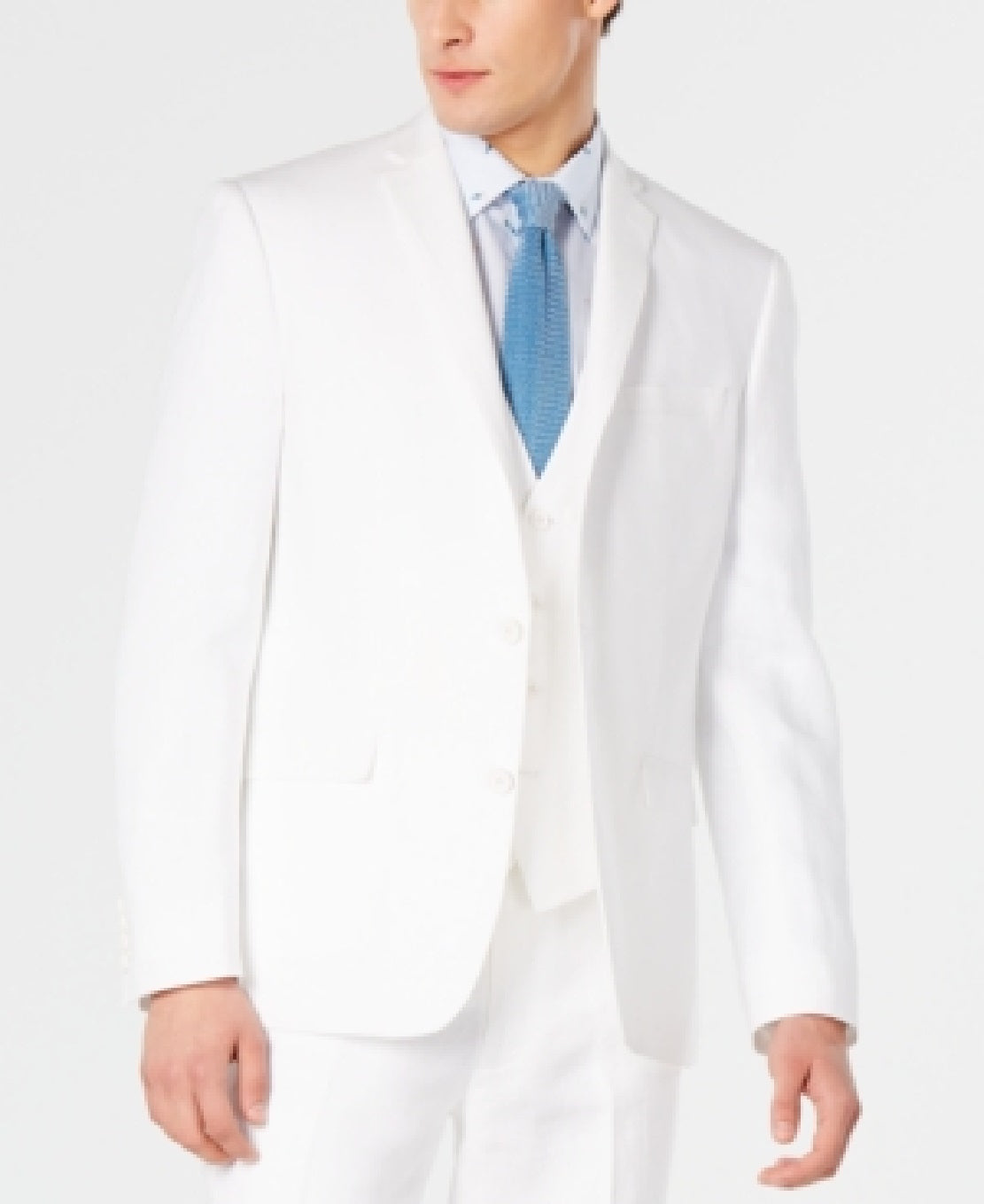 Bar III Men's Slim Fit Linen Suit Jackets White Size 38