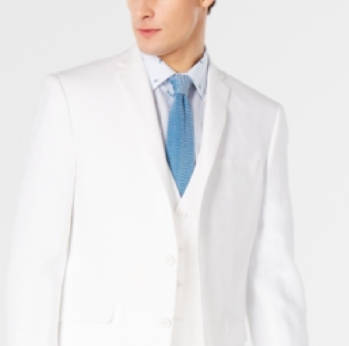 Bar III Men's Slim Fit Linen Suit Jackets White Size 38