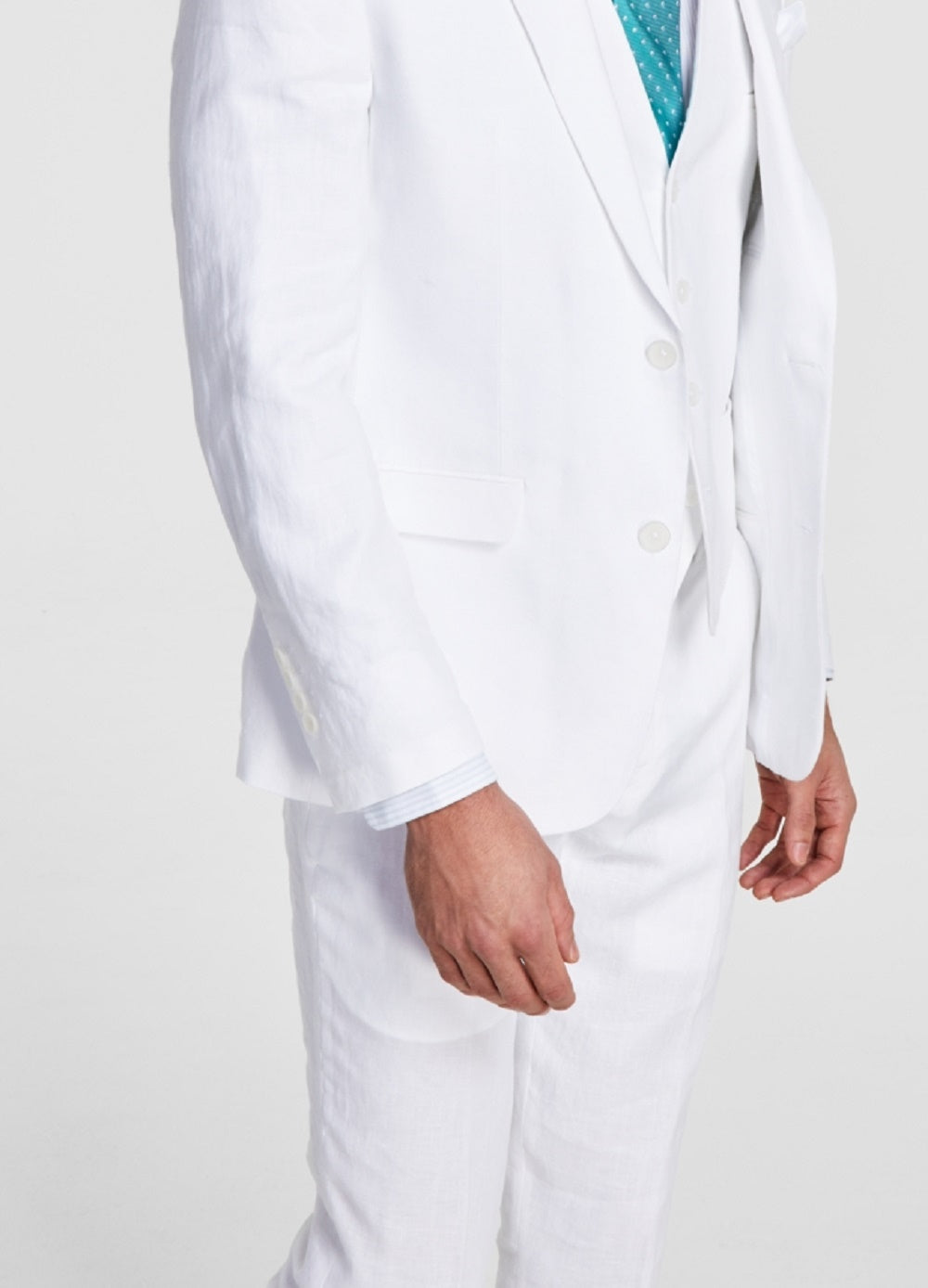 Bar III Men's Slim Fit Linen Suit Jackets White Size 46