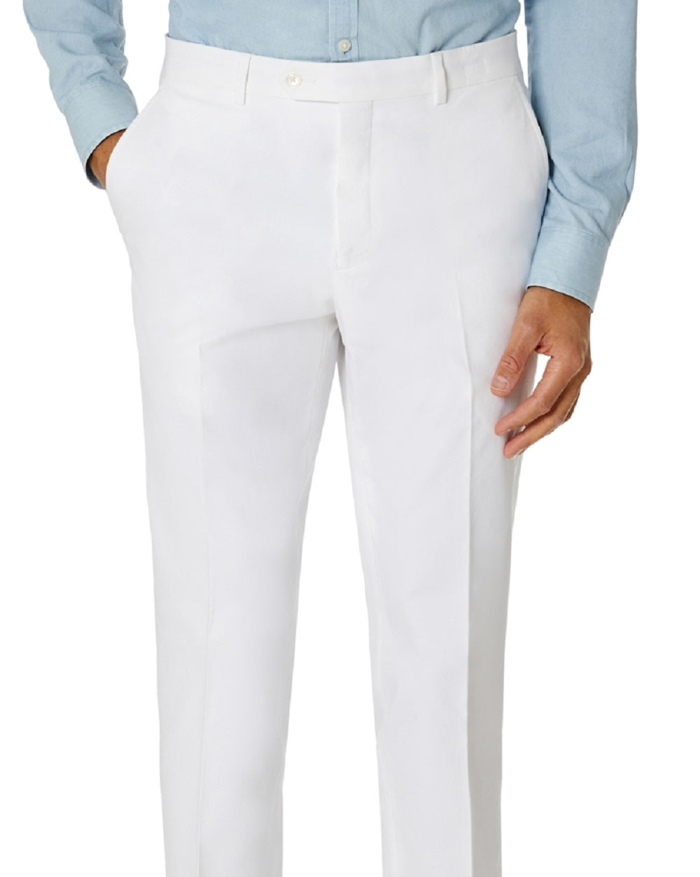 Tommy Hilfiger Men's Modern Fit Th Flex Stretch Chambray Suit Separate Pant White Size 34X34