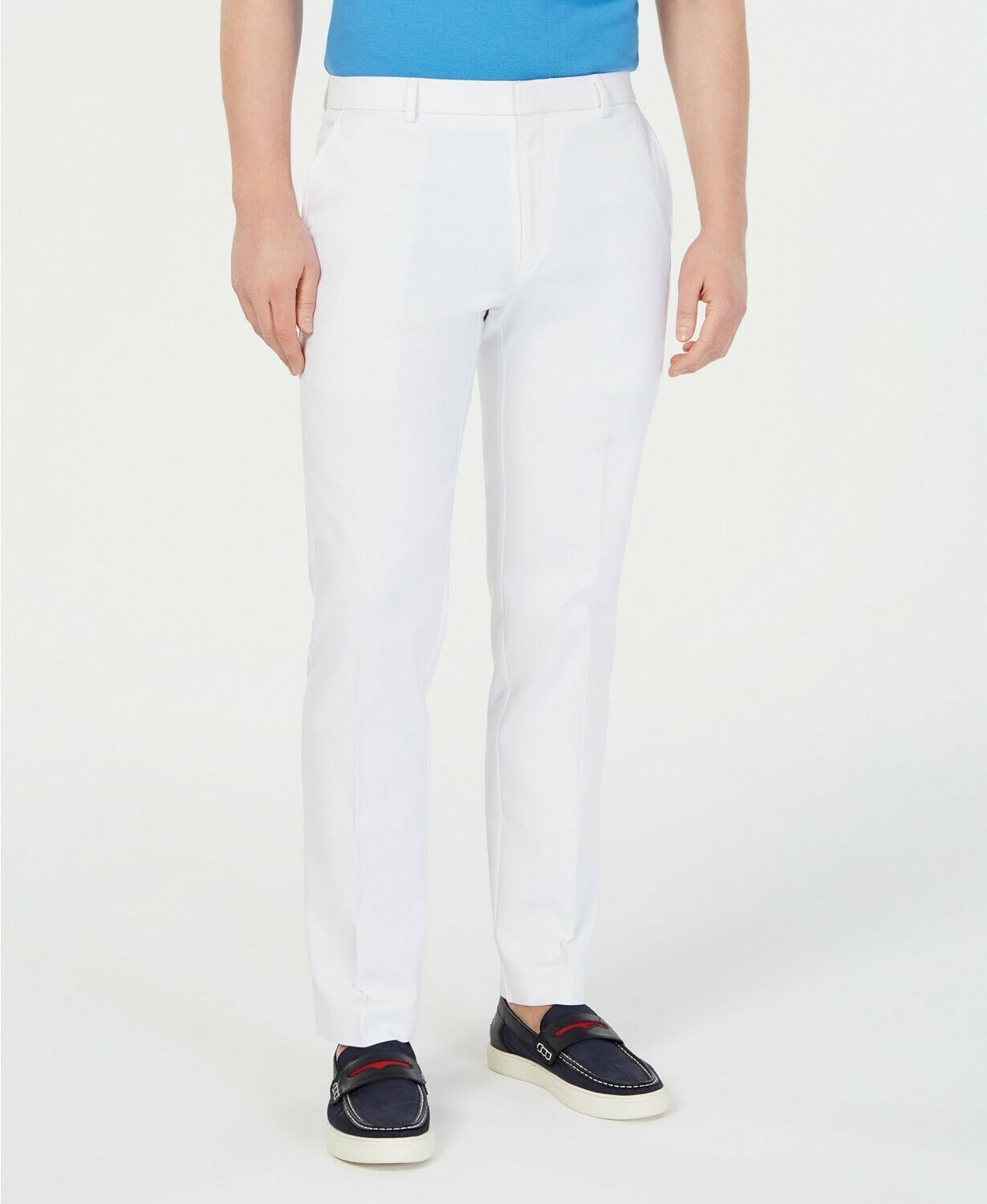 Tommy Hilfiger Men's Modern Fit Th Flex Stretch Chambray Suit Separate Pant White Size 38X30