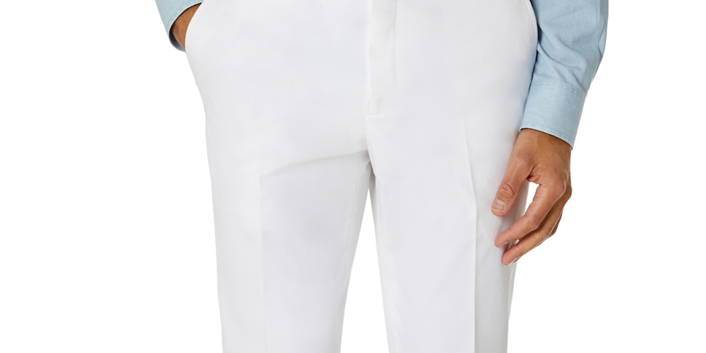 Tommy Hilfiger Men's Modern Fit Th Flex Stretch Chambray Suit Separate Pant White Size 38X30
