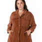 Black Tape Women's Trendy Plus Corduroy Shacket Brown Size 3X