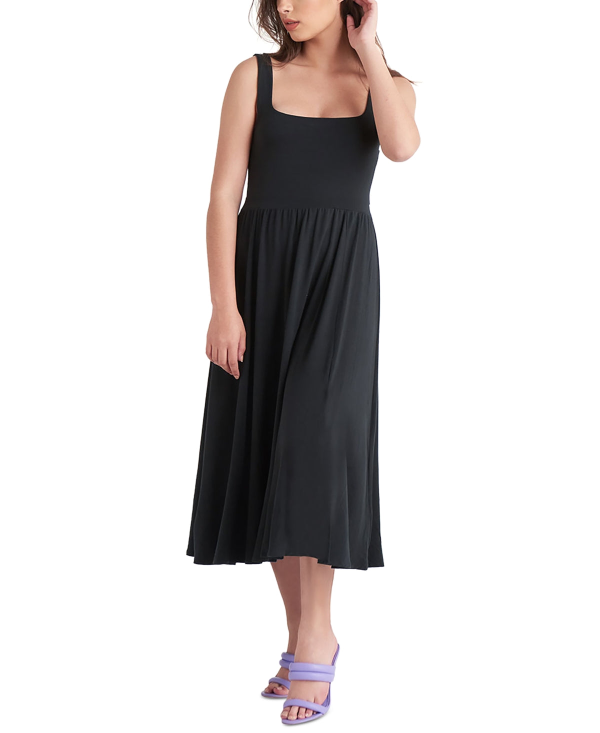 Black Tape Women's Banded Waist Knit Sleeveless Midi Dress Black Size X-Large