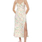 Black Tape Women's Sleeveless Twist Front Printed Midi Dress Pink Size M