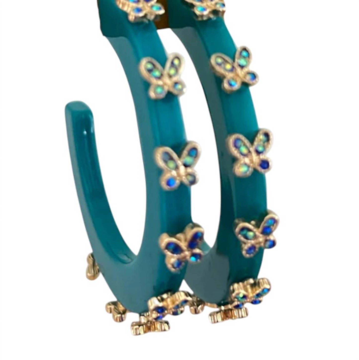Smith & Co - Women's Butterfly Jewel Hoop Earring