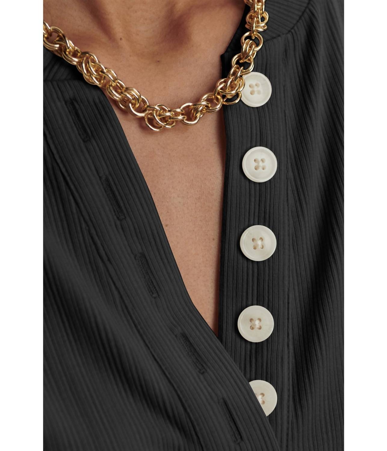Varley - Kasey Mock Placket Rib Tee