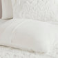 3 Piece Tufted Cotton Chenille Damask Comforter Set Off-White King/Cal King