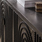 Modern Black Sideboard Cabinet with Nailhead Accents