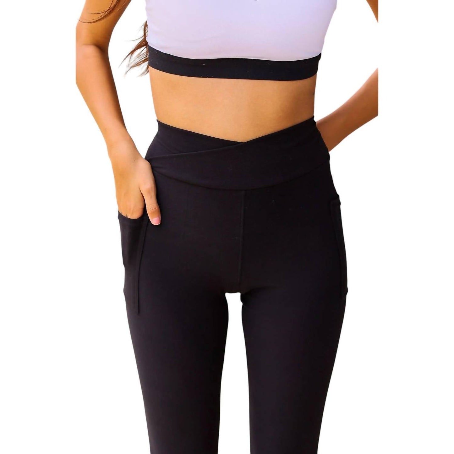 Julia Rose - Crossover Pocket Full Length Leggings