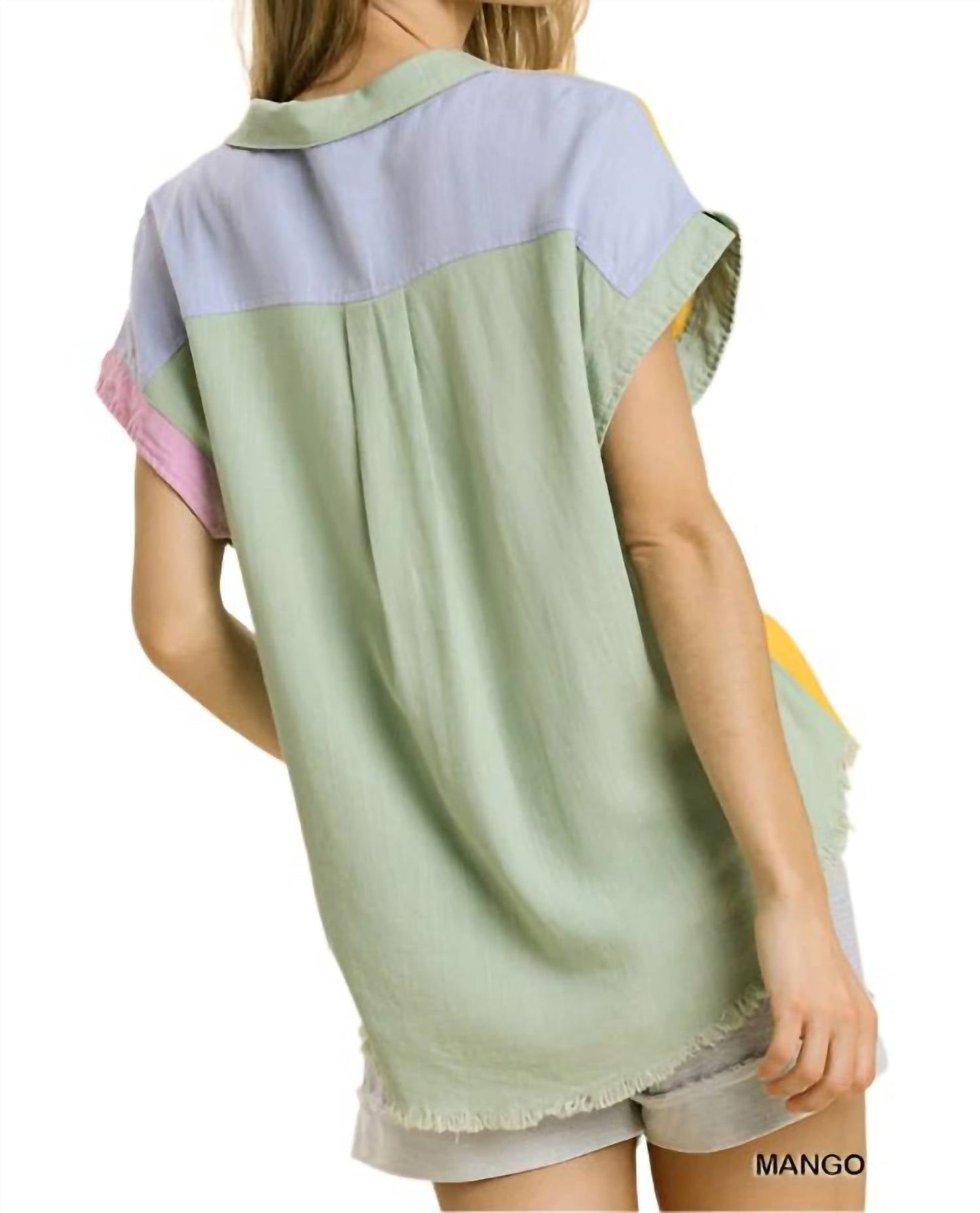 Umgee - Color Block Gauze Top