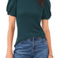 1STATE Puff Sleeve Rib Knit T-Shirt - Medium
