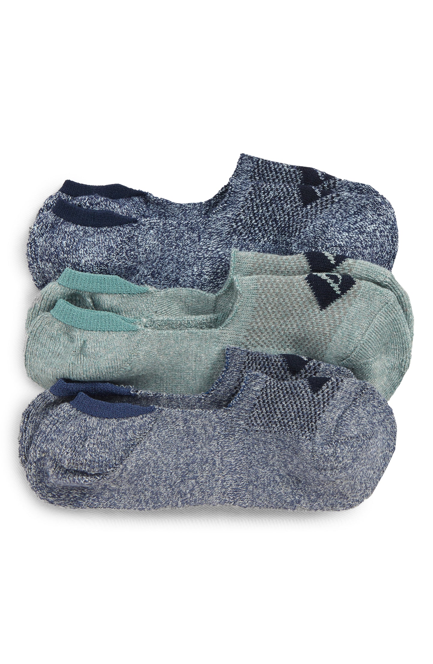 Sperry Men's Top Sider Repreve Assorted 3 Pack Liner Socks Blue Size Regular