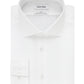 Calvin Klein Men's Slim Fit Non Iron Spread Collar Herringbone Dress Shirt White Size 16.5X34X35